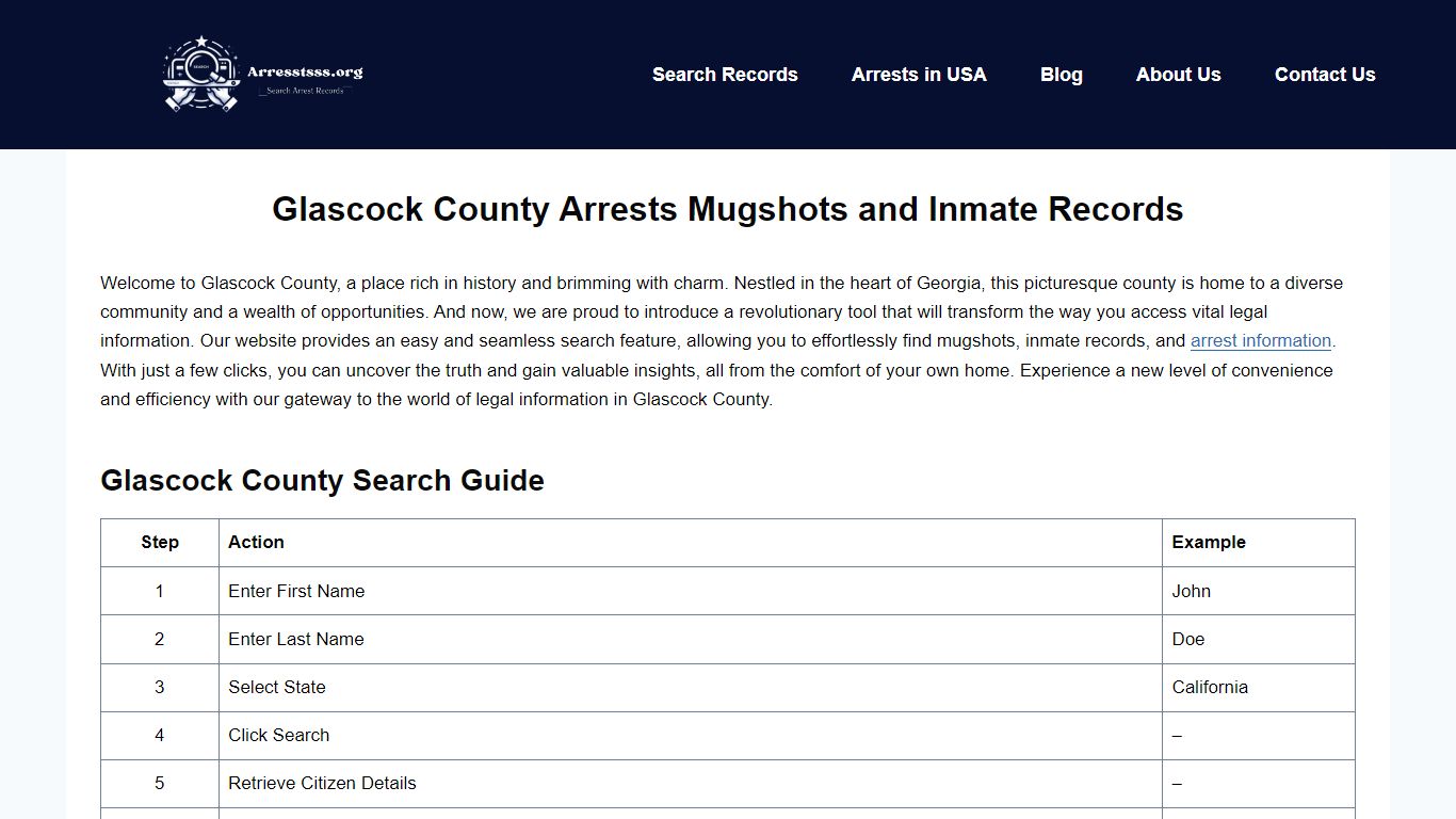 Glascock County Arrests Mugshots and Inmate Records