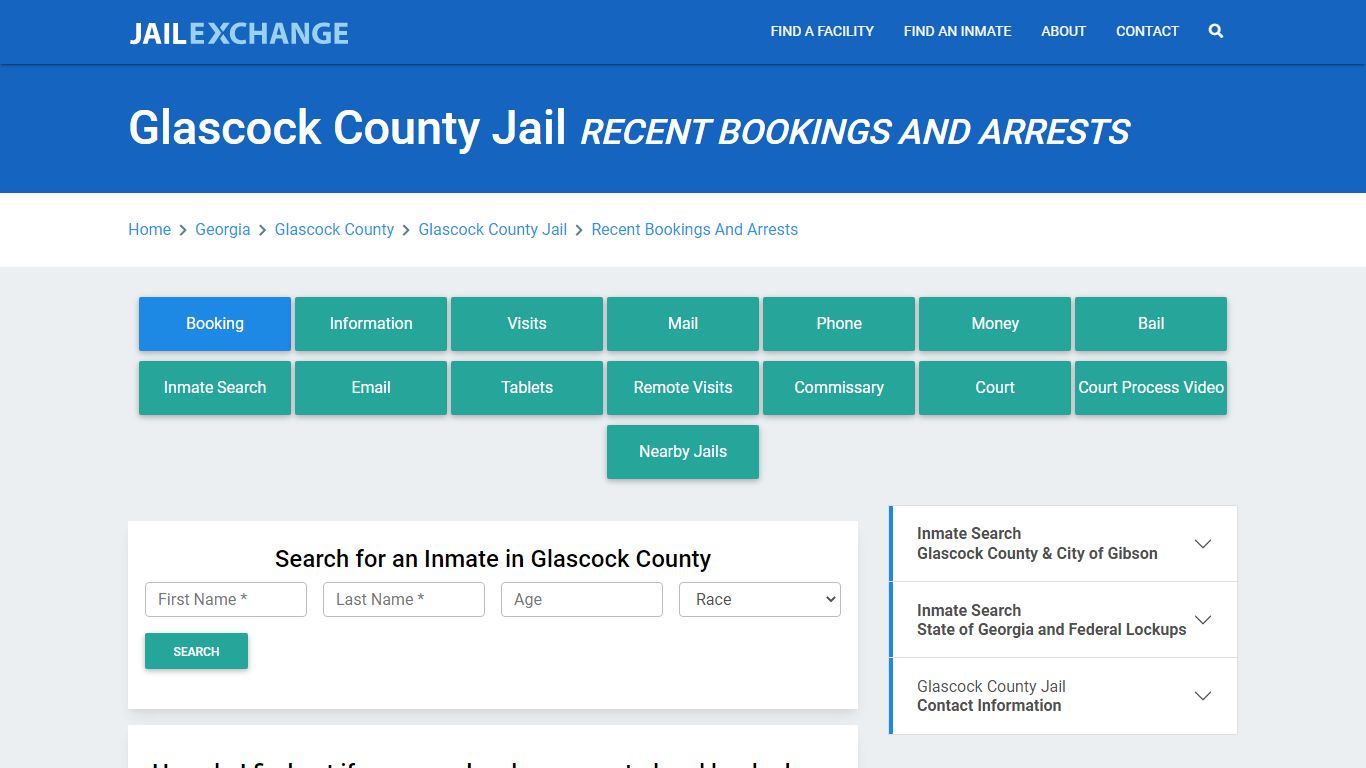 Glascock County Jail Recent Bookings And Arrests - Jail Exchange